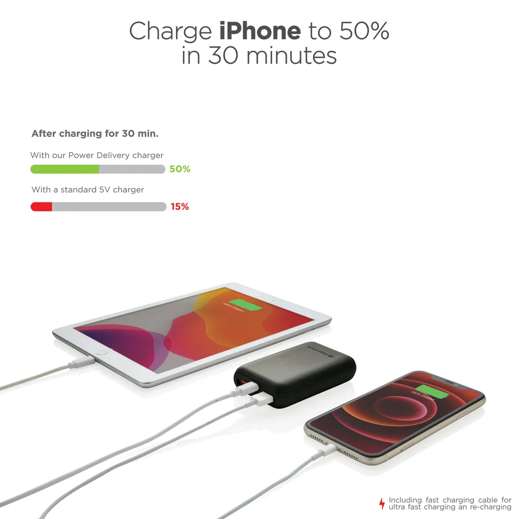 Urban Vitamin Alameda 10.000mAh 18W PD Powerbank, schwarz – Bild 3
