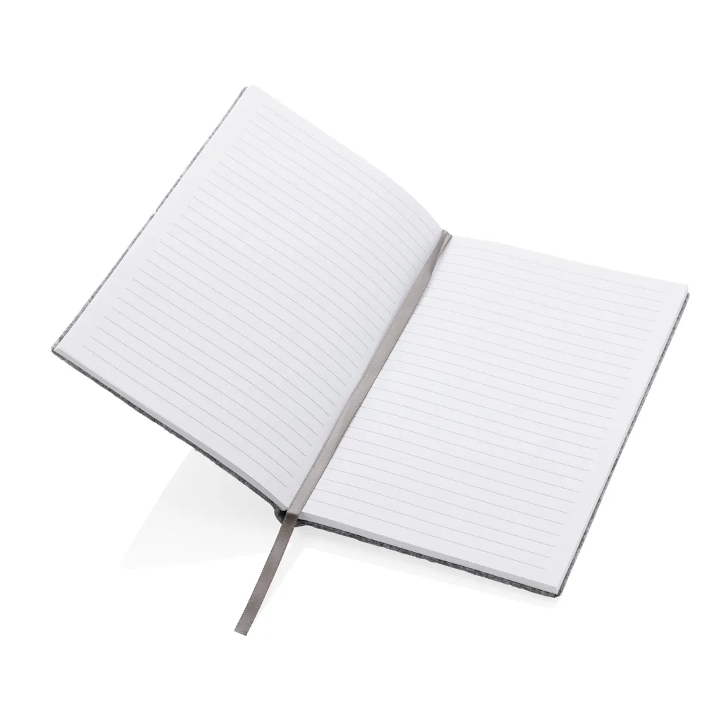 A5-Softcover-Notizbuch aus GRS zertifiert recyceltem Filz, grau – Bild 3