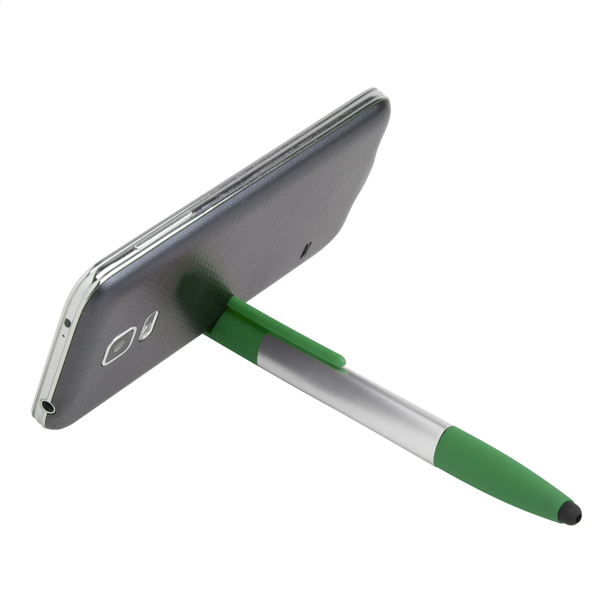 Touchpen Handy mit Kugelschreiber, grün, silber – Bild 2