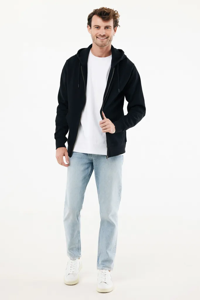 IQONIQ Abisko Zip-Kapuzenpullover aus recycelter Baumwolle, schwarz – Bild 6