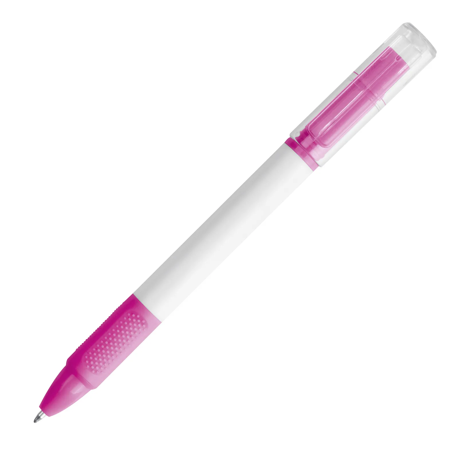 Kugelschreiber mit Textmarker Lens, pink – Bild 3