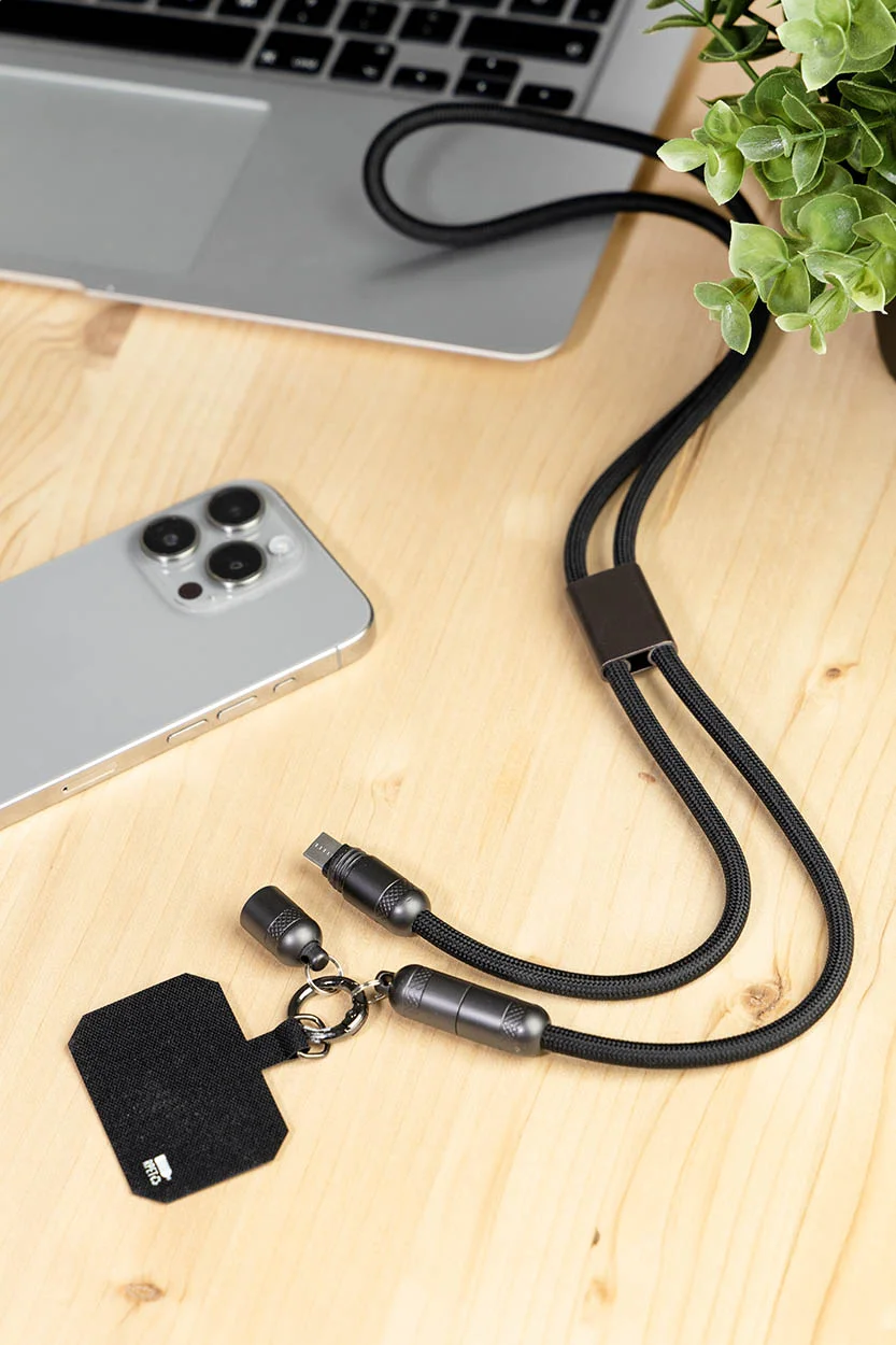 60W Handy-Lanyard-Kabel RPET Fastly, schwarz – Bild 10