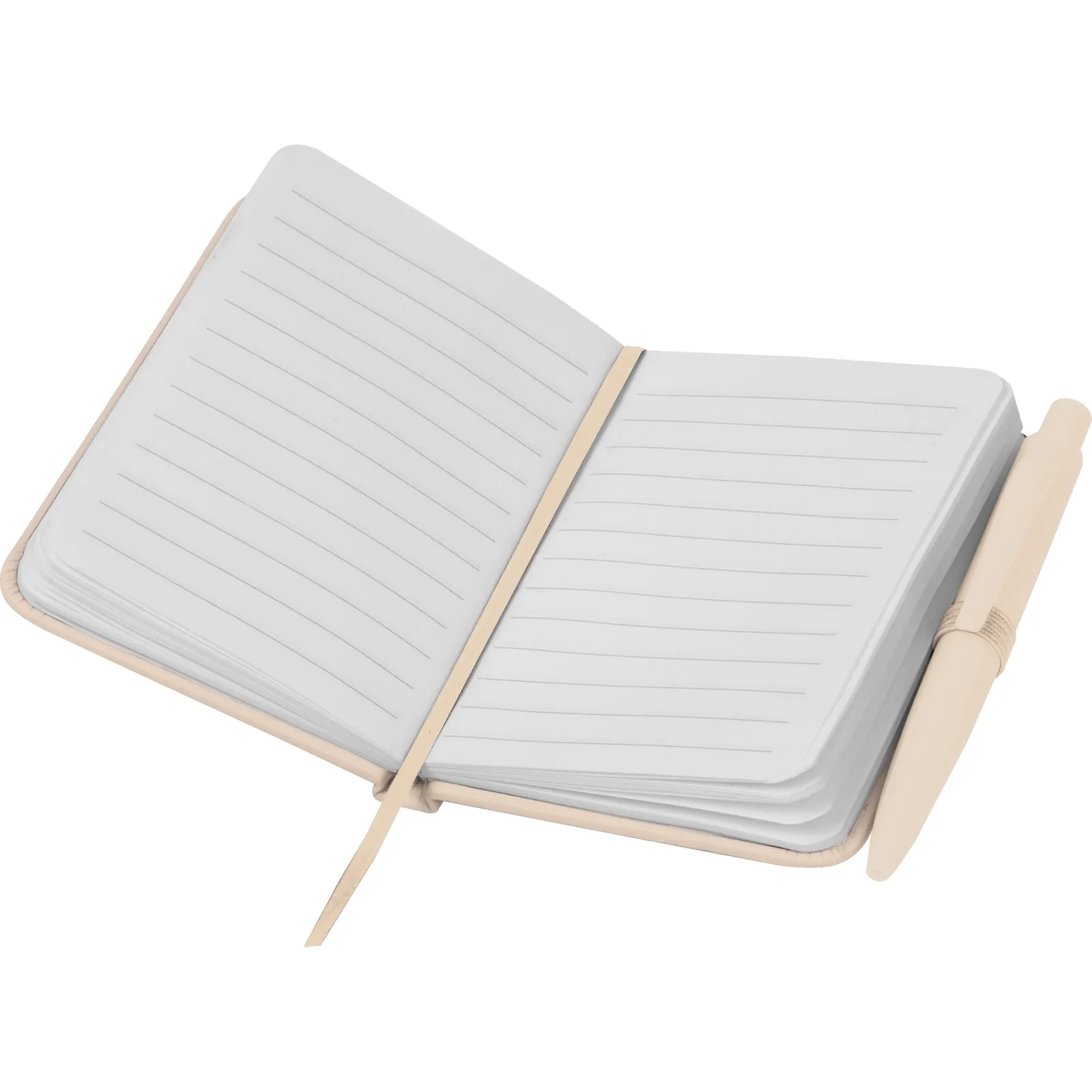 A7 Notizbuch mit Kugelschreiber San Antonio, beige – Bild 3
