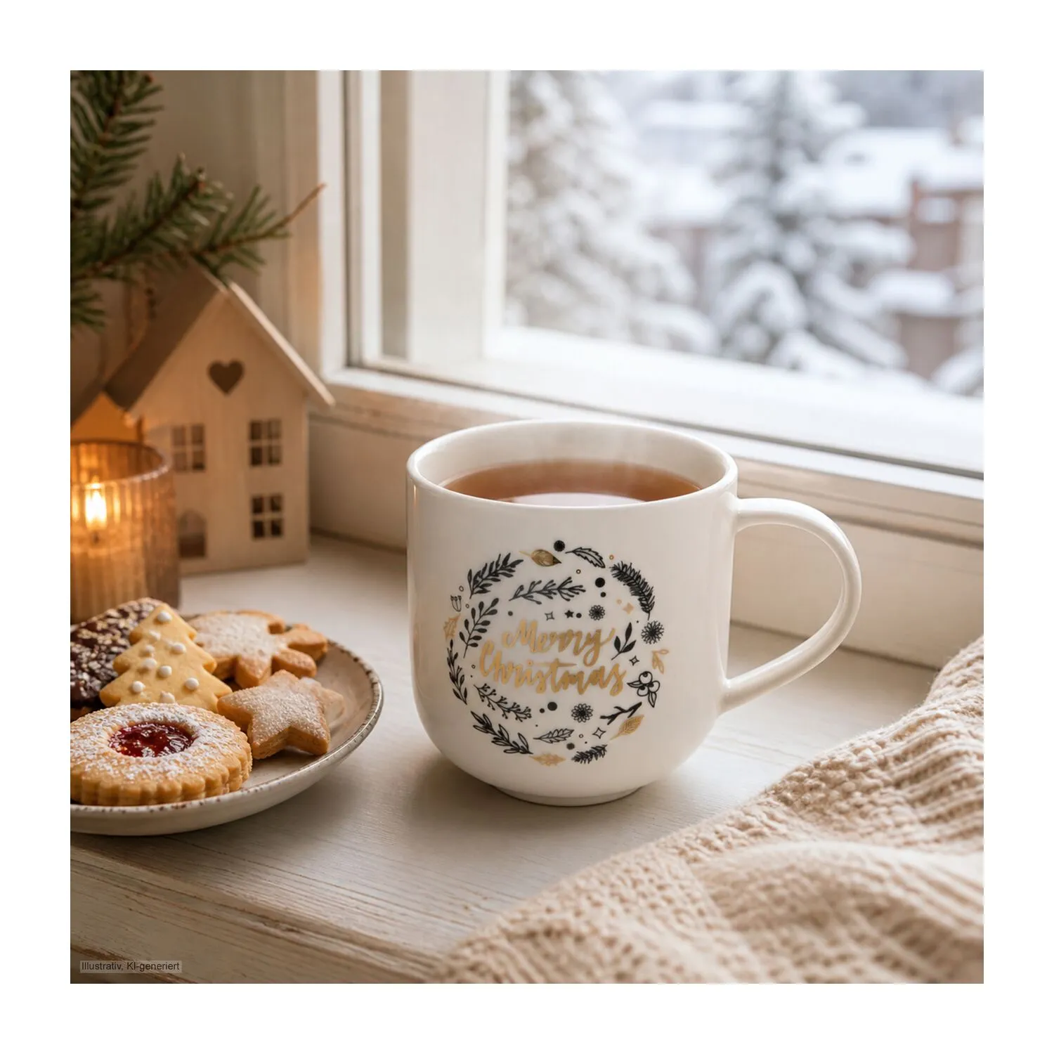 ROMINOX® Henkelbecher // Merry Christmas, weiß – Bild 5