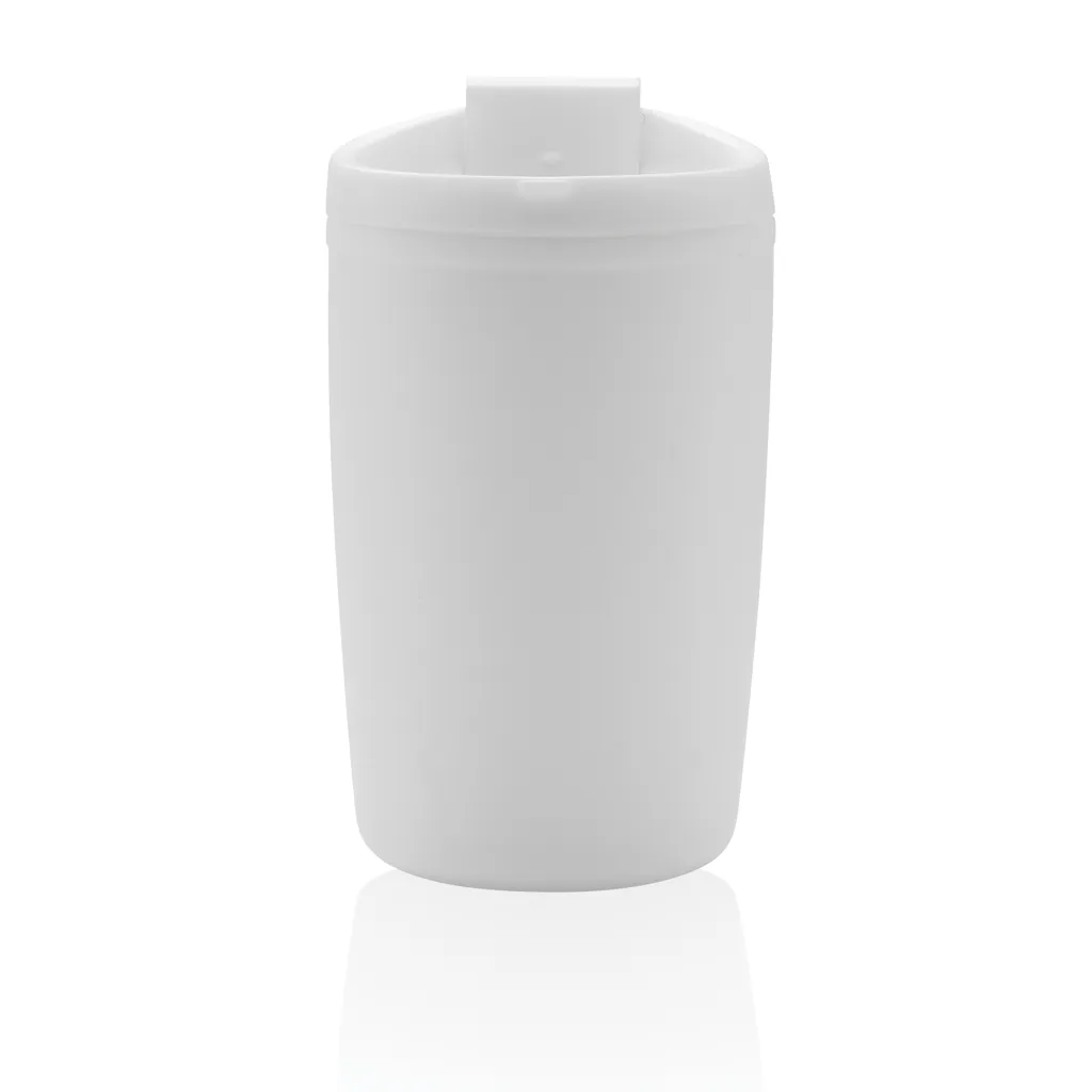 GRS recycelter PP-Becher mit Flip-Deckel, weiß – Bild 2
