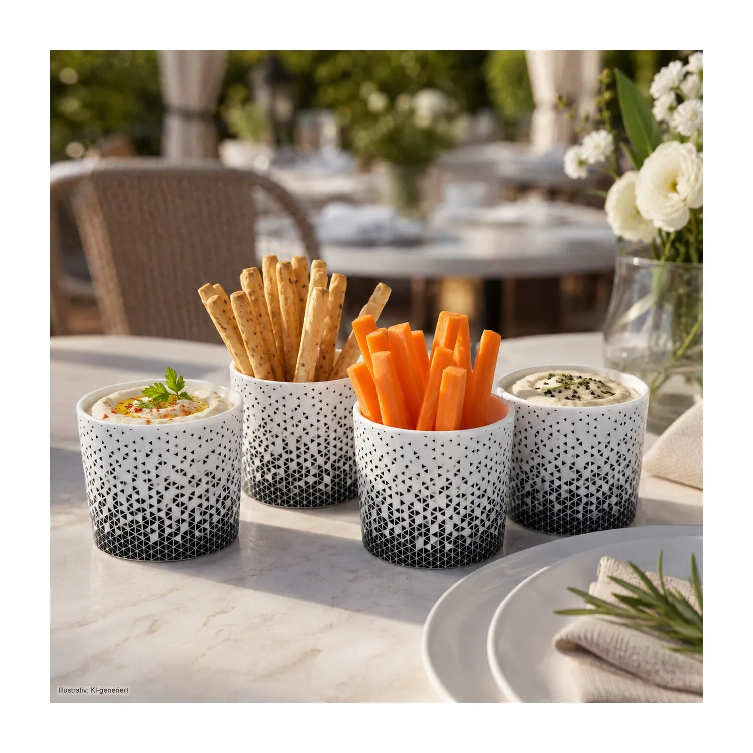 ROMINOX® 4er-Set Mini Snackbecher // Aperitivo, weiß – Bild 6