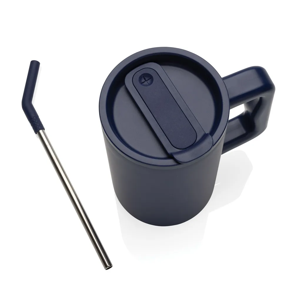 Cube Becher aus RCS recyceltem Stahl 800ml, navy blau – Bild 8