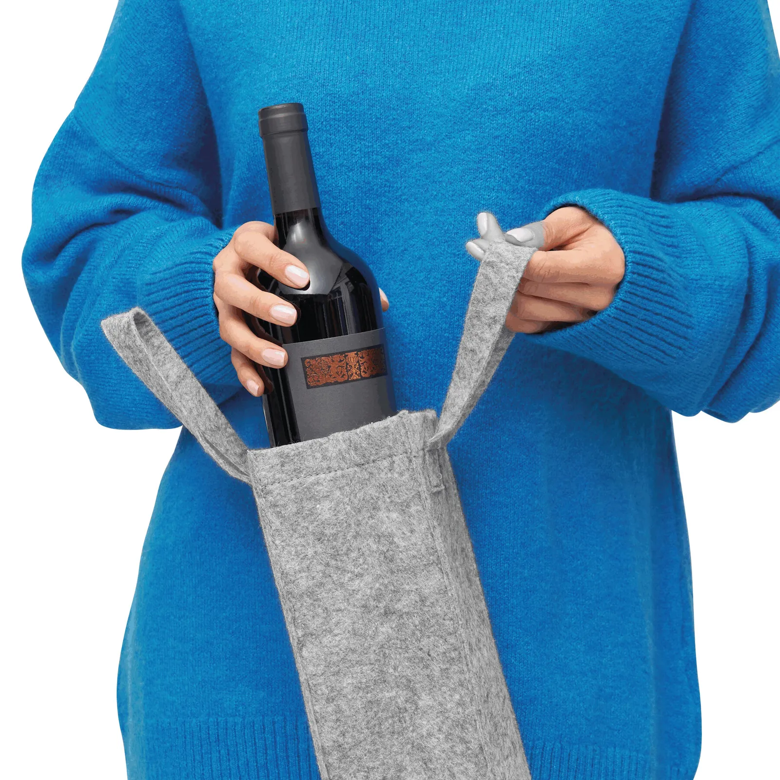 CABERNET - Filz-Flaschentasche, grau – Bild 7