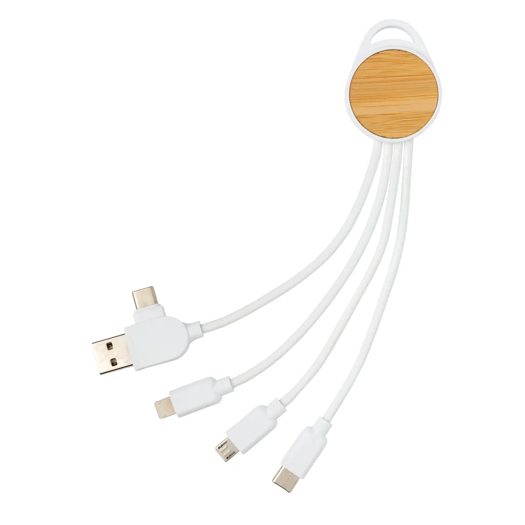 rundes Ontario 6-in-1 Kabel aus RCS recyceltem Kunststoff, weiß – Bild 5