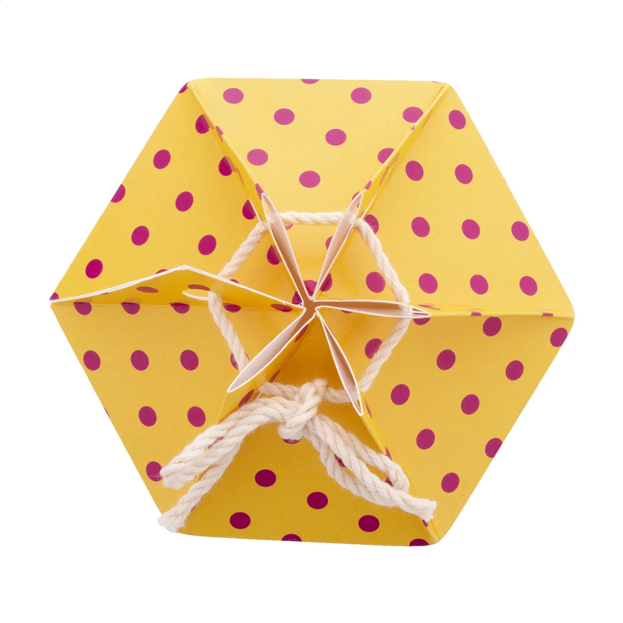 Sechseckige Geschenkbox CreaBox HexaCord M, weiß – Bild 4