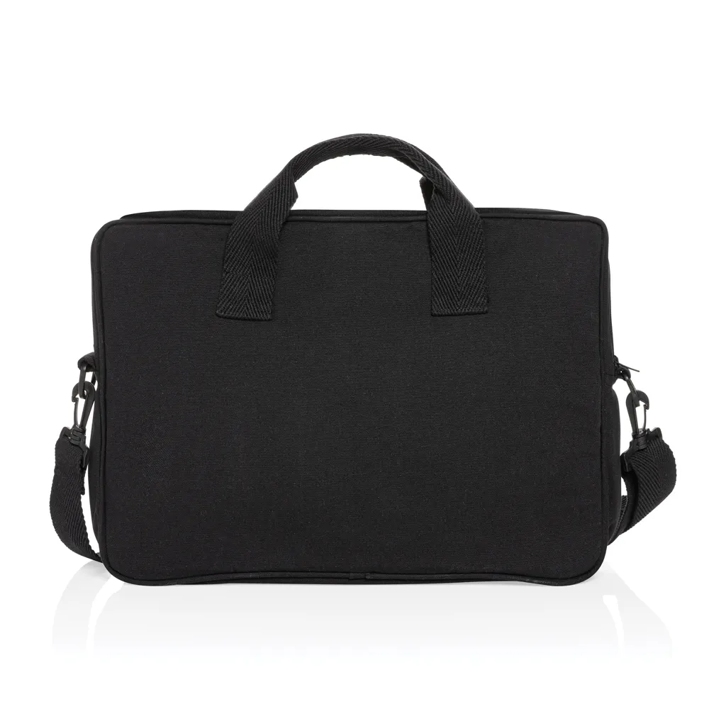 Laluka AWARE™ 15.4" Laptop-Tasche aus recycelter Baumwolle, schwarz – Bild 3
