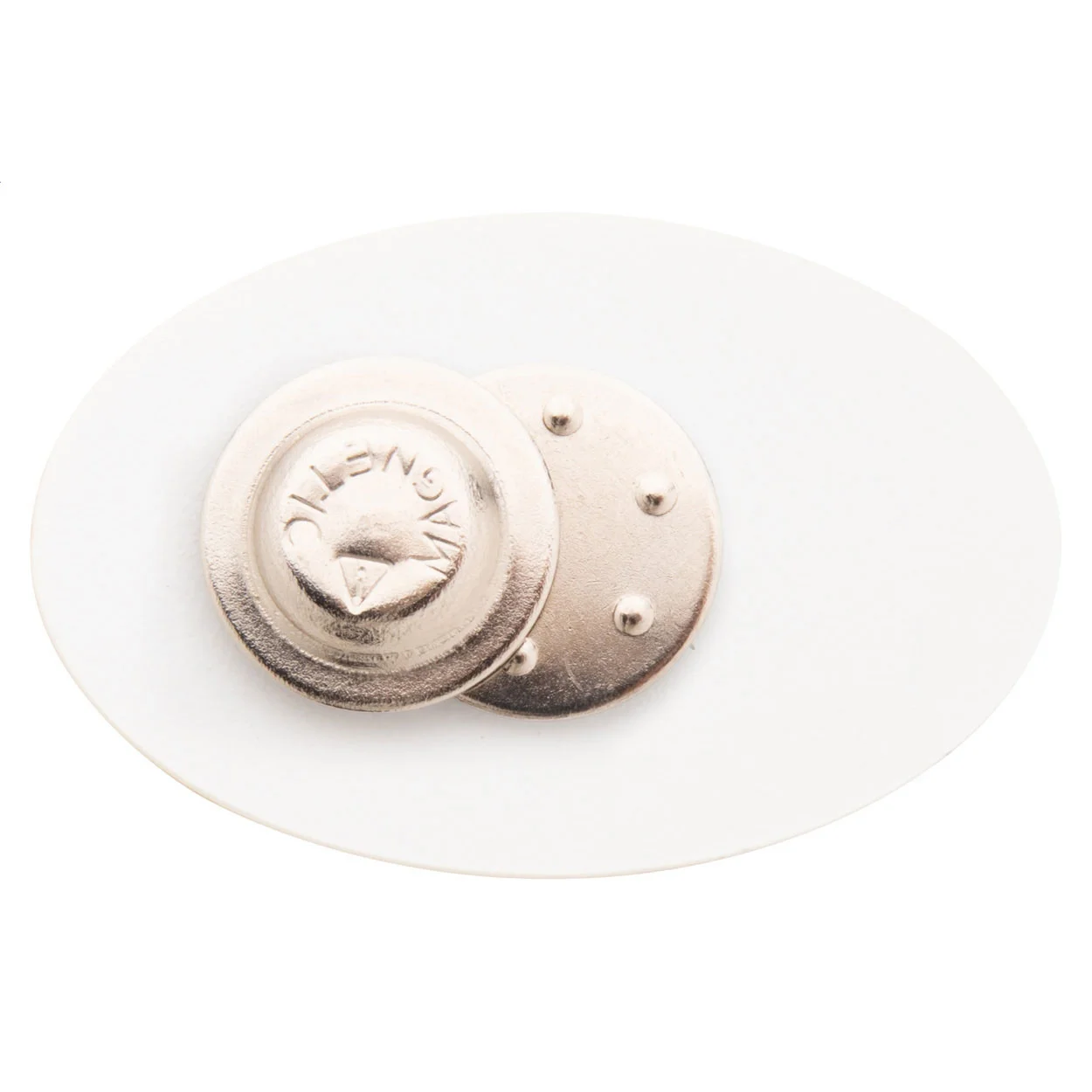 Anstecker DomeBadge mit Magnetbefestigung, weiß – Bild 2