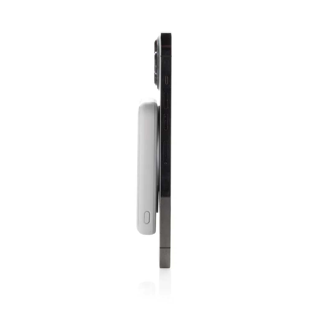 Stellar 5.000mAh 5W magnetische Powerbank aus RCS rec. ABS, weiß – Bild 3