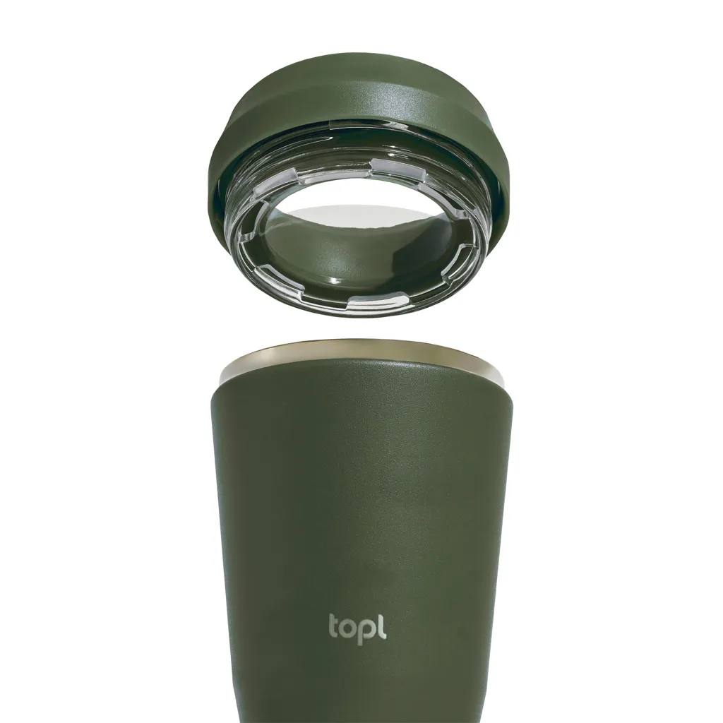Topl-Trinkbecher aus rec. Stahl mit 360-Grad-Deckel 354ml, grün – Bild 4