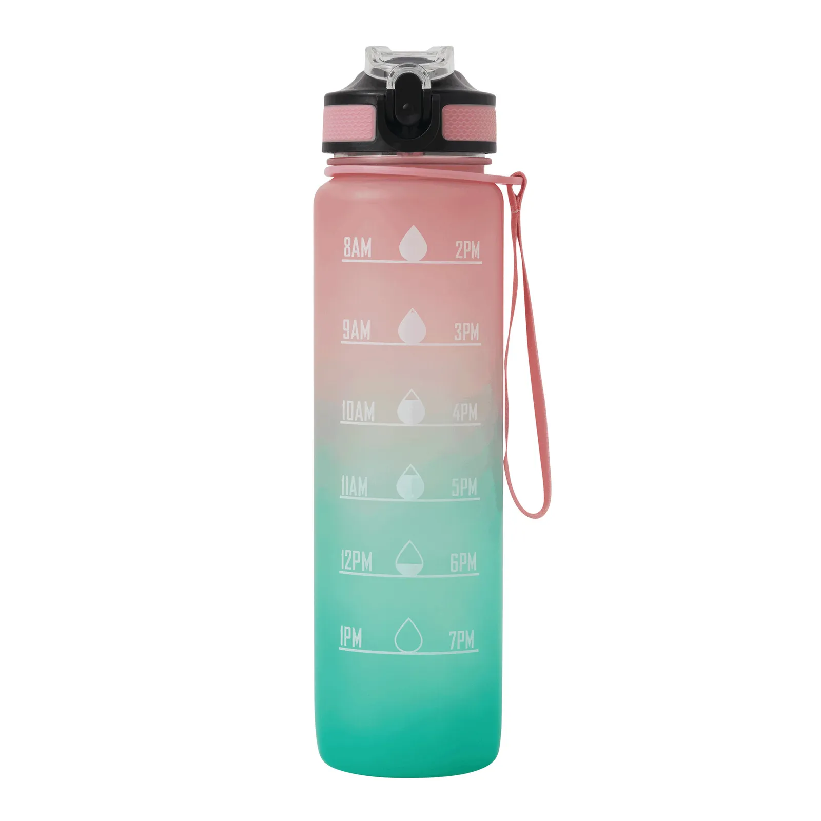 HYDRO LEVEL - Sport-Trinkflasche, pink, türkis – Bild 2