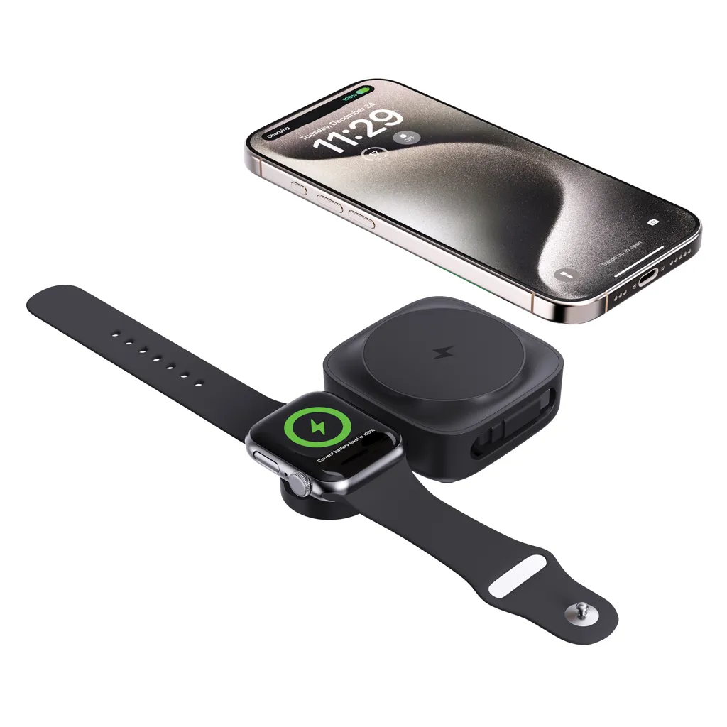 Urban Vitamin Goleta 2-in-1 15W Magnetic Wireless Charger, schwarz – Bild 2
