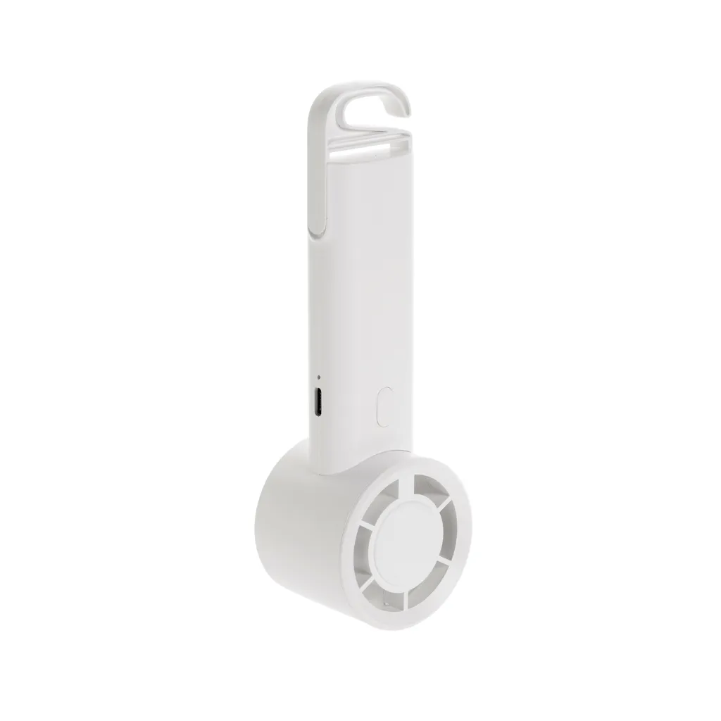 Twist wiederaufladbarer tragbarer Ventilator aus RCS rABS, weiß – Bild 4