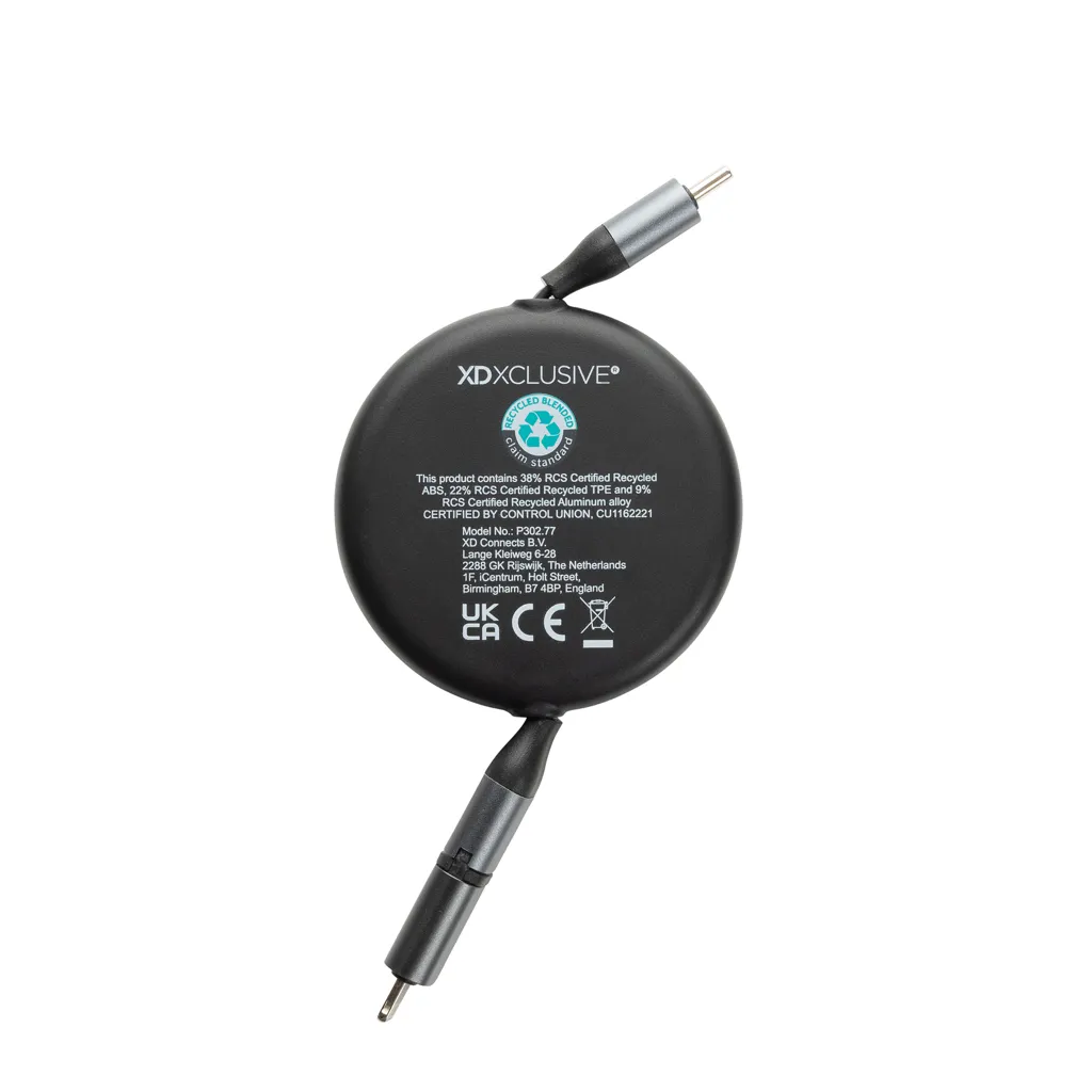 Terra ausziehbares 240W 2-in-1 Kabel aus RCS rec. Aluminium, schwarz – Bild 5