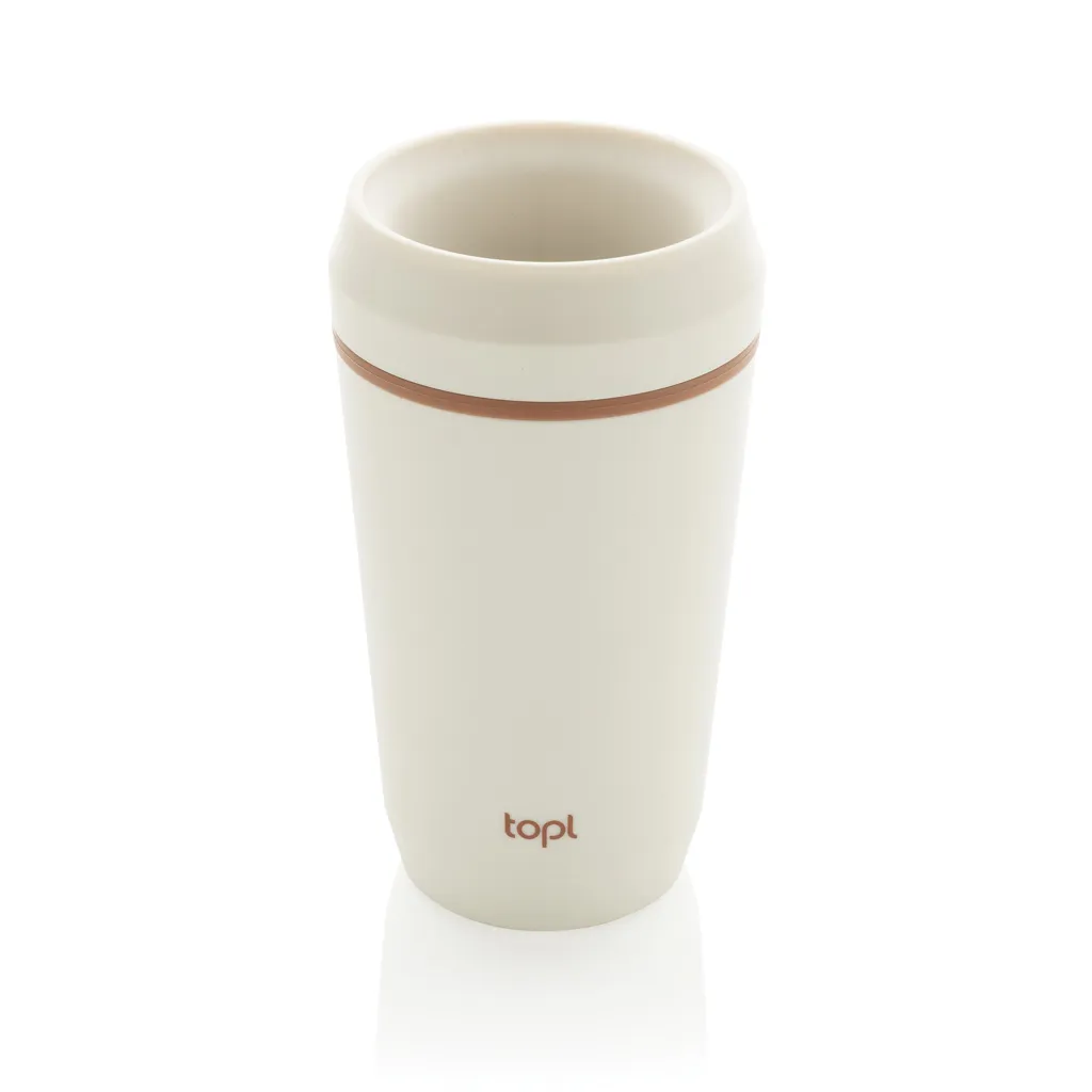 Topl-Becher aus rec. Kunststoff mit 360-Grad-Deckel 354ml, weiß – Bild 2