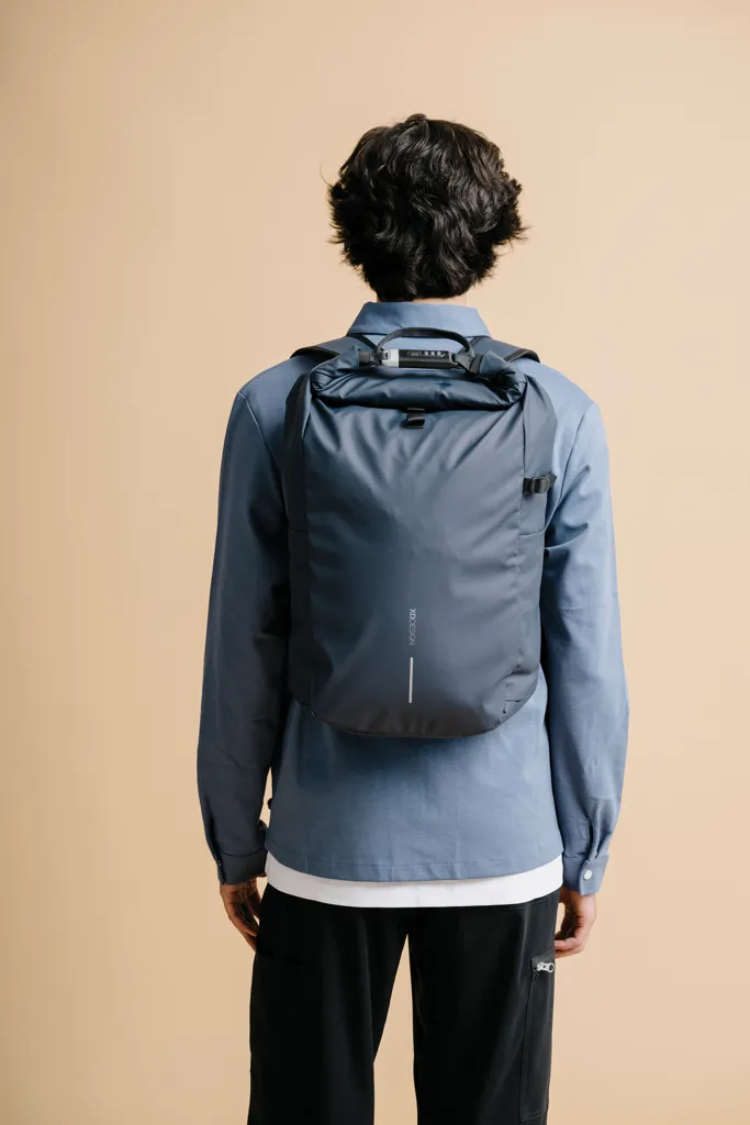 Urban wasserabweisender Anti-Diebstahl Rucksack, navy blau – Bild 24