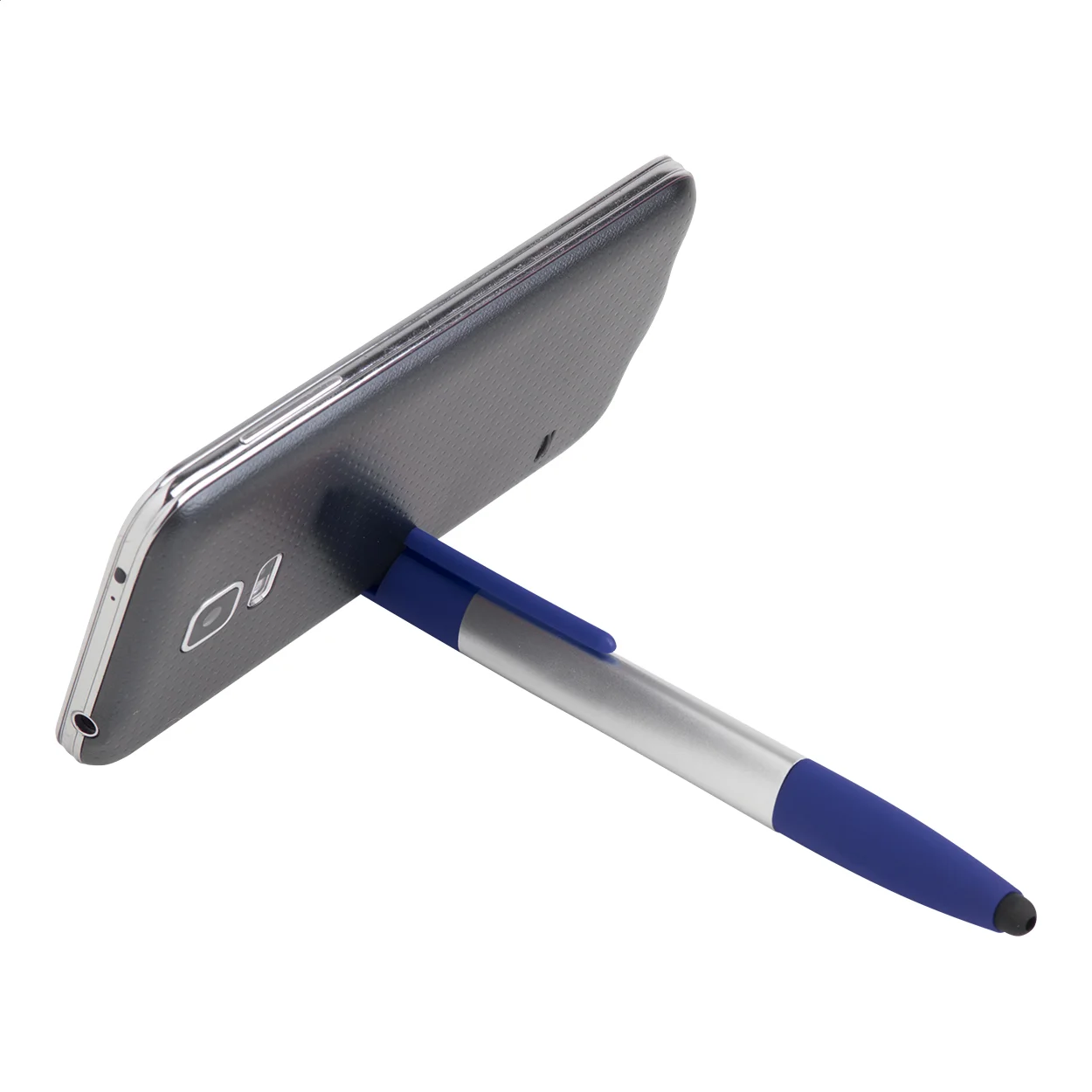 Touchpen Handy mit Kugelschreiber, blau, silber – Bild 2