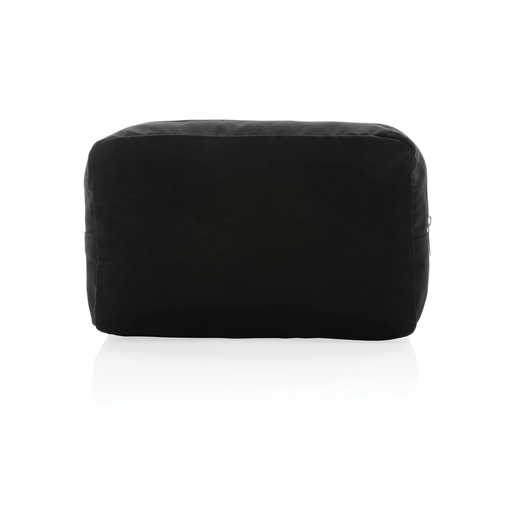 Impact Aware™ 285g/m² Kosmetiktasche aus ungefärbtem Canvas, schwarz – Bild 3
