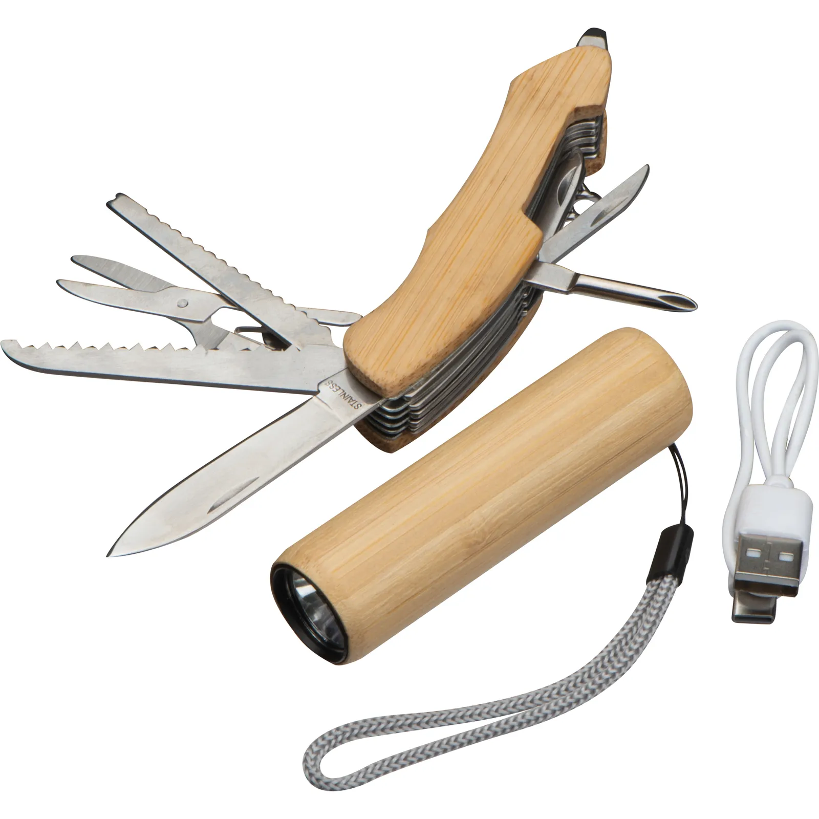 Set Taschenlampe/-messer Oldham, beige – Bild 2