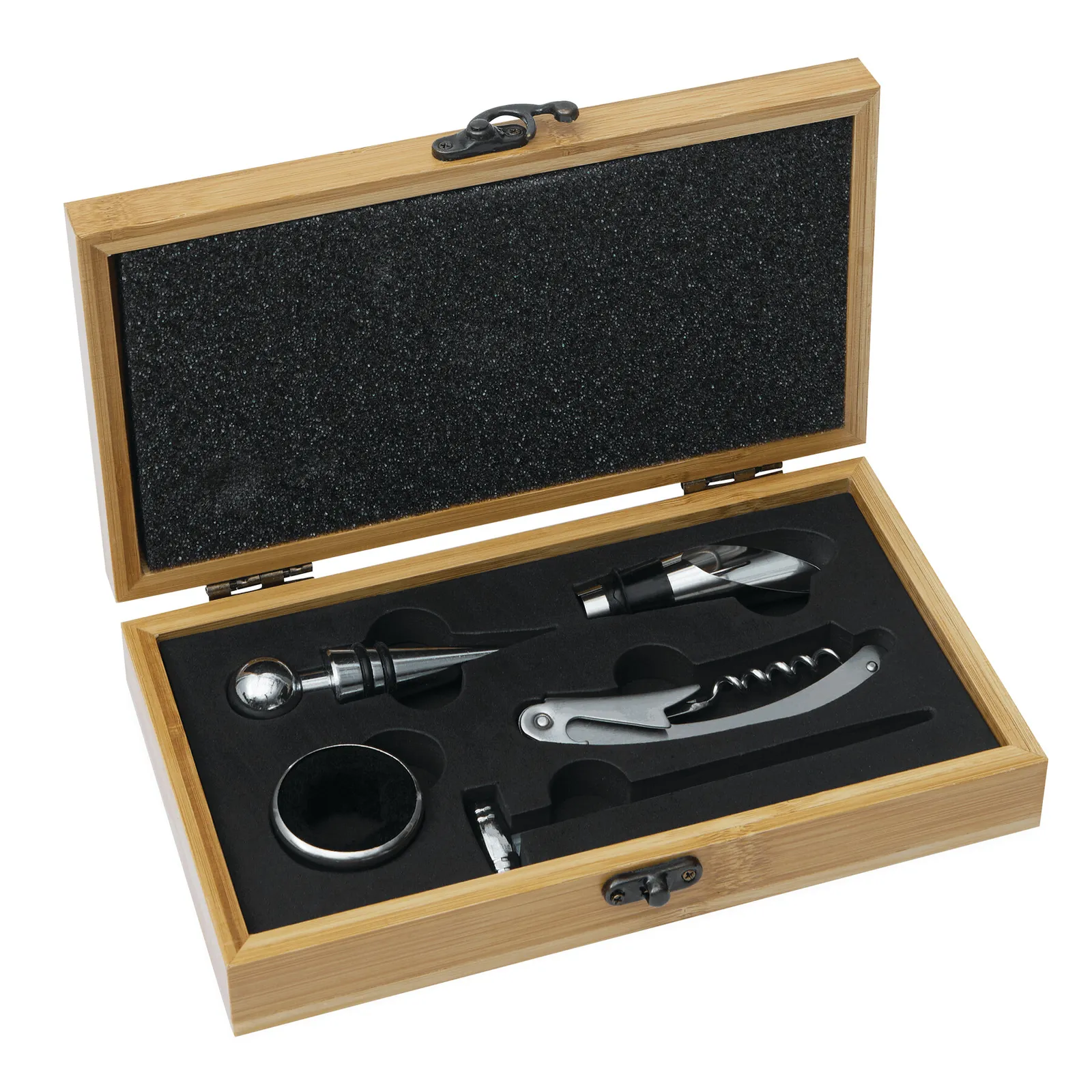 BAMBOO PLEASURE - Weinset braun, silber, braun, silber – Bild 2