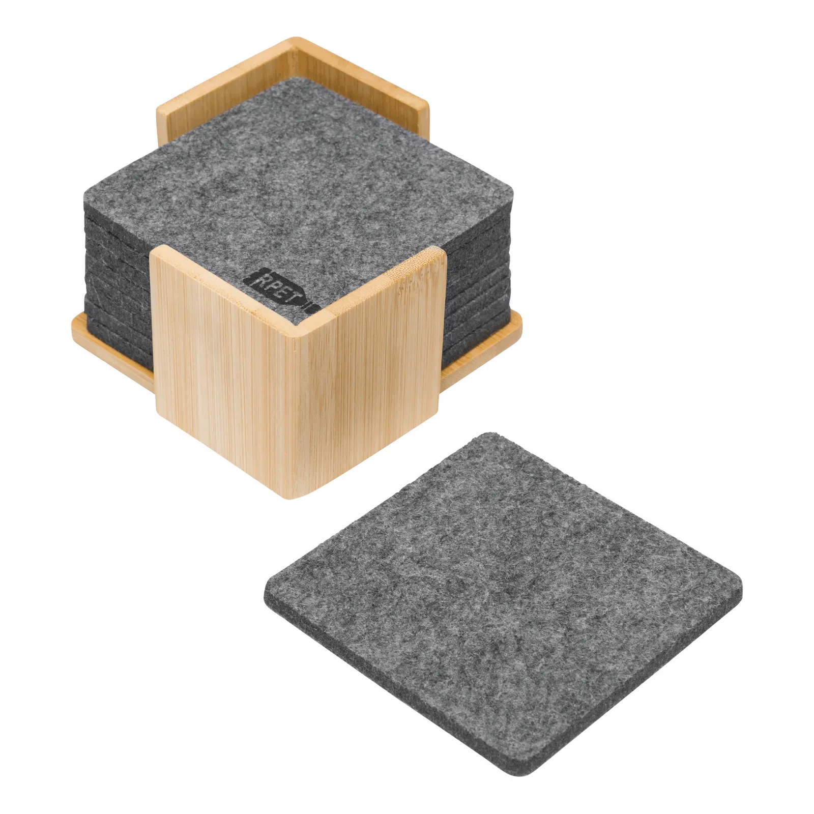 MECOZI BASE - Filzuntersetzer-Set braun, grau, braun, grau – Bild 5
