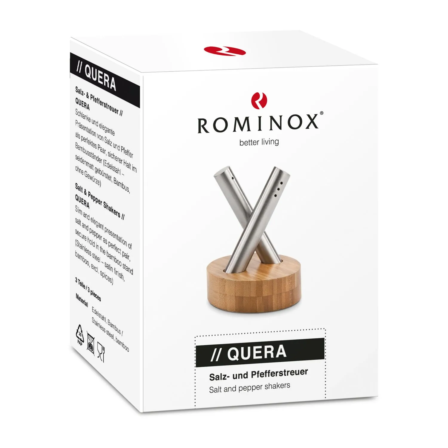 ROMINOX® Salz- & Pfefferstreuer // Quera, braun – Bild 2