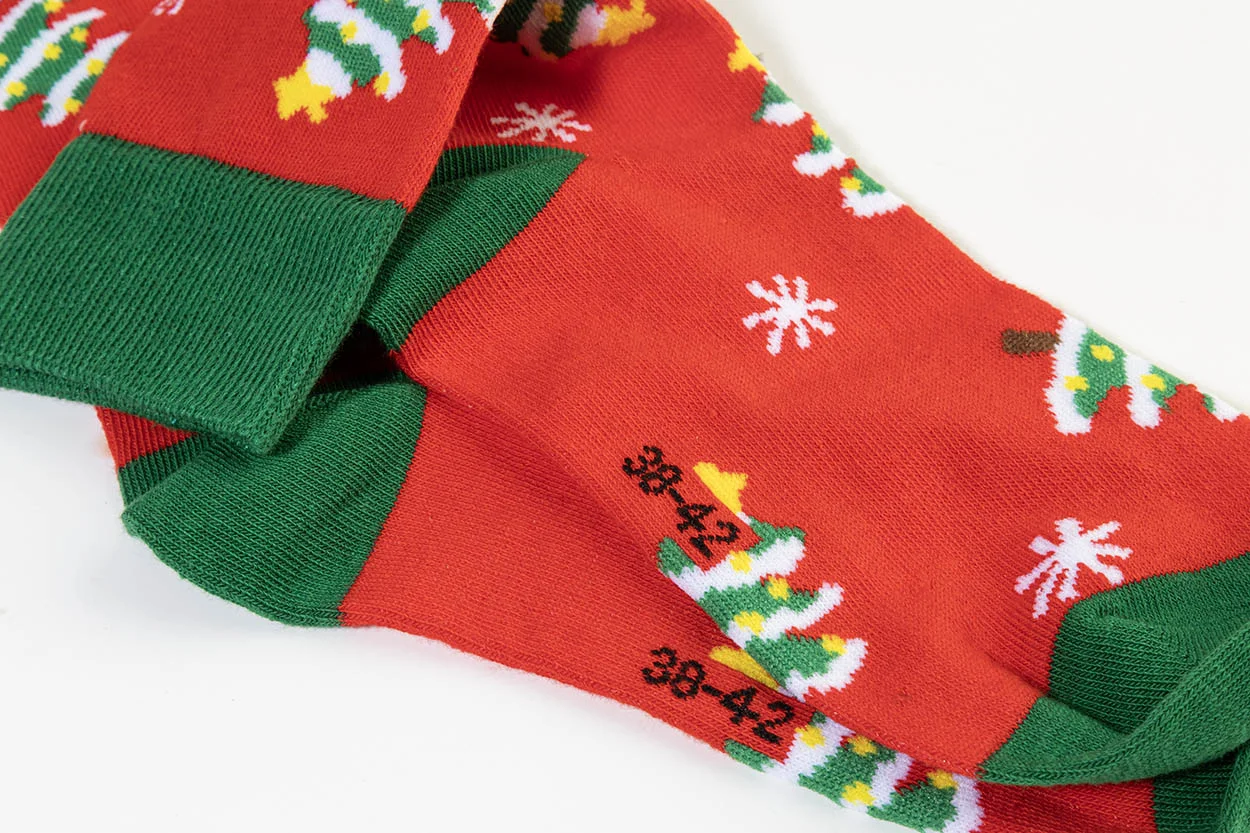 Weihnachtssocken Julsokka, Schneemann, rot, grün – Bild 5