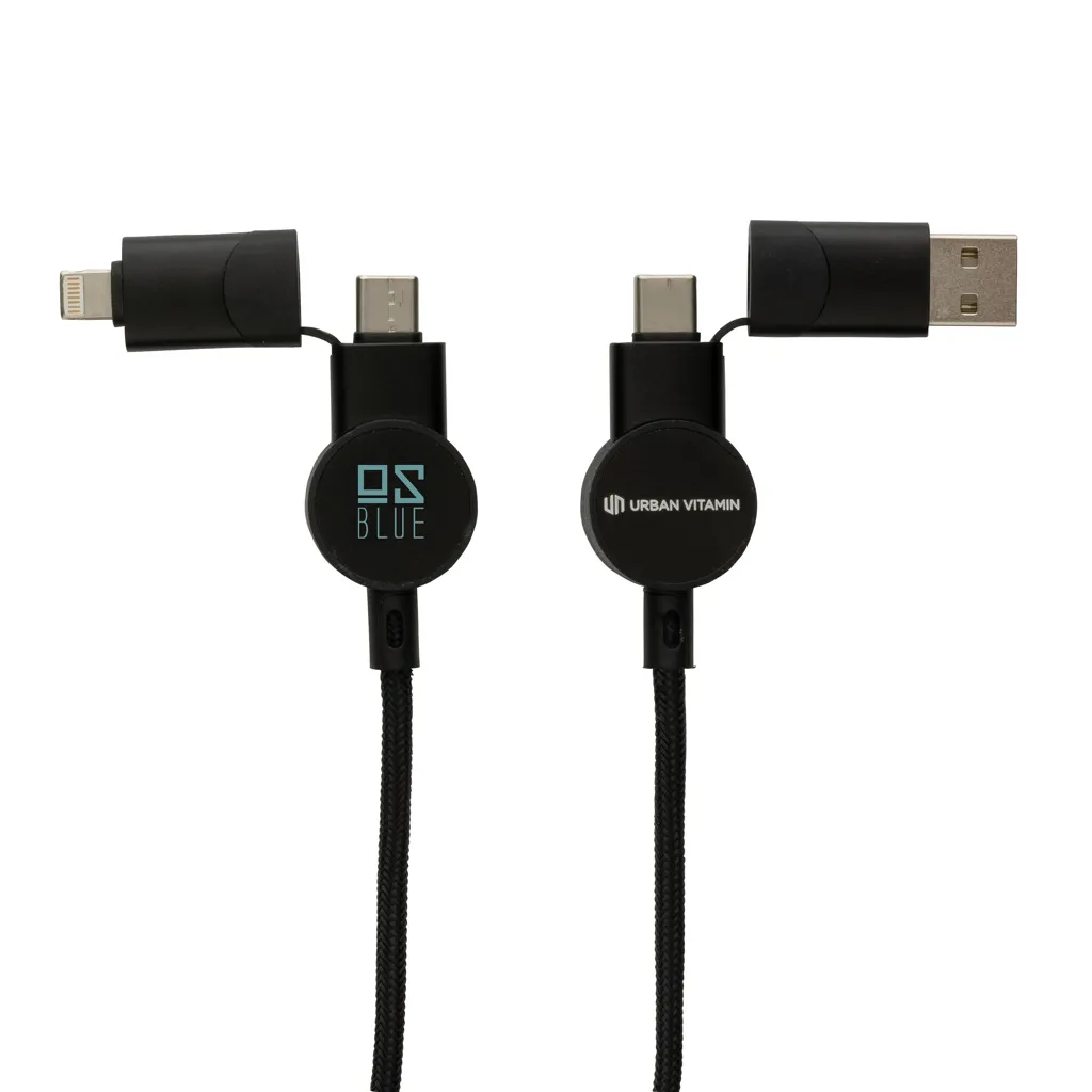 Oakland RCS rKunststoff 1,2m 6-in-1 Fast-Charging 45W Kabel, schwarz – Bild 6