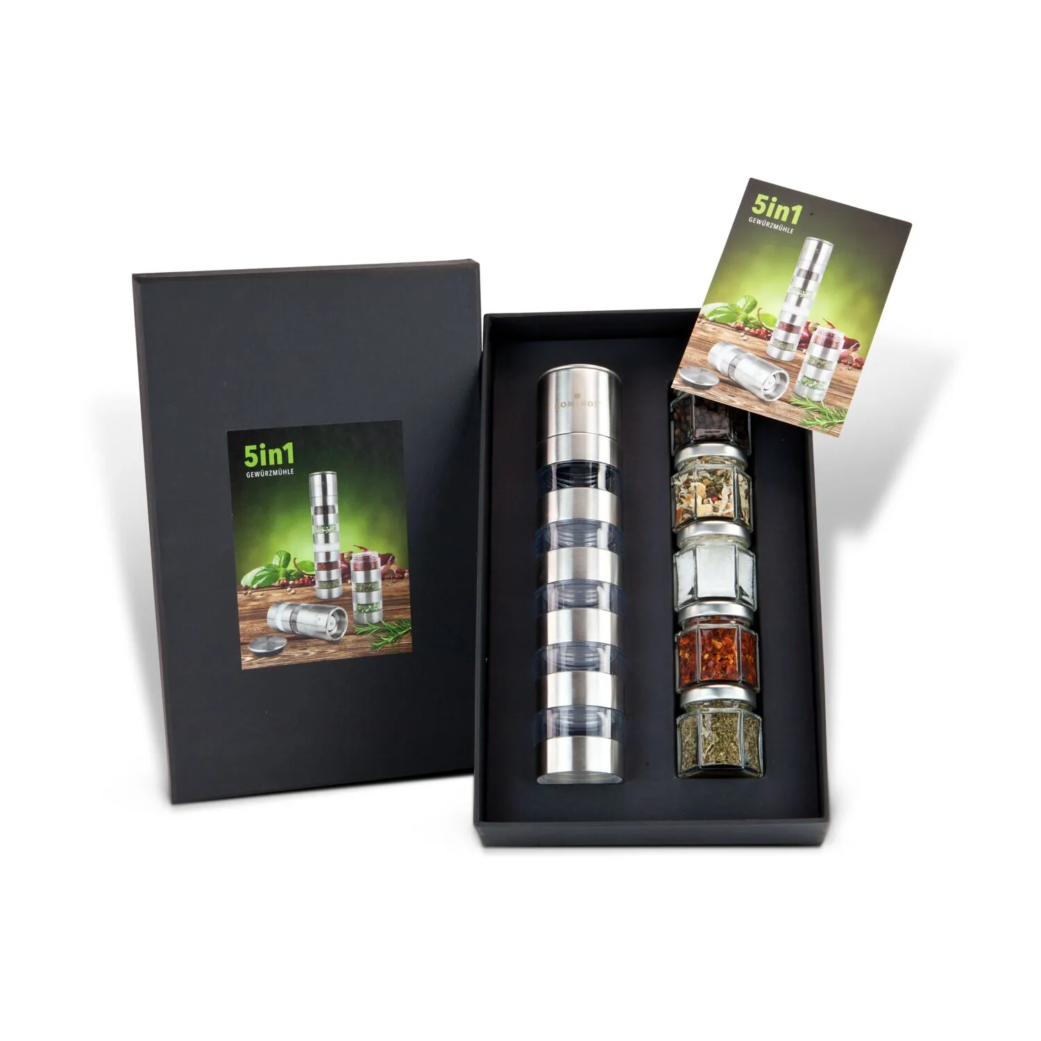 Geschenkset / Präsenteset: 5 in 1 - Gewürzmühlenvariation, grün – Bild 3