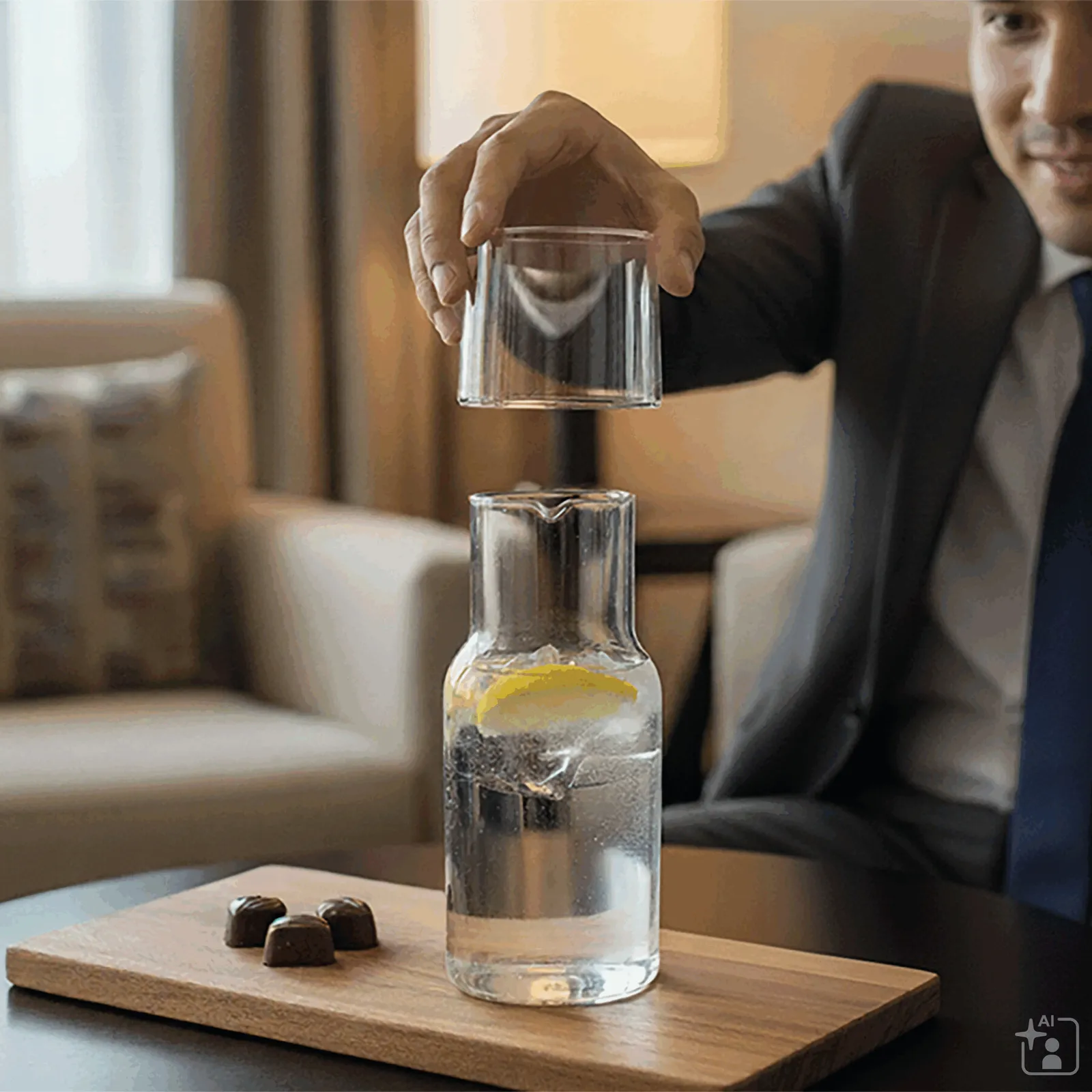 CALMY - Glaskaraffe mit Trinkglas transparent, transparent – Bild 9