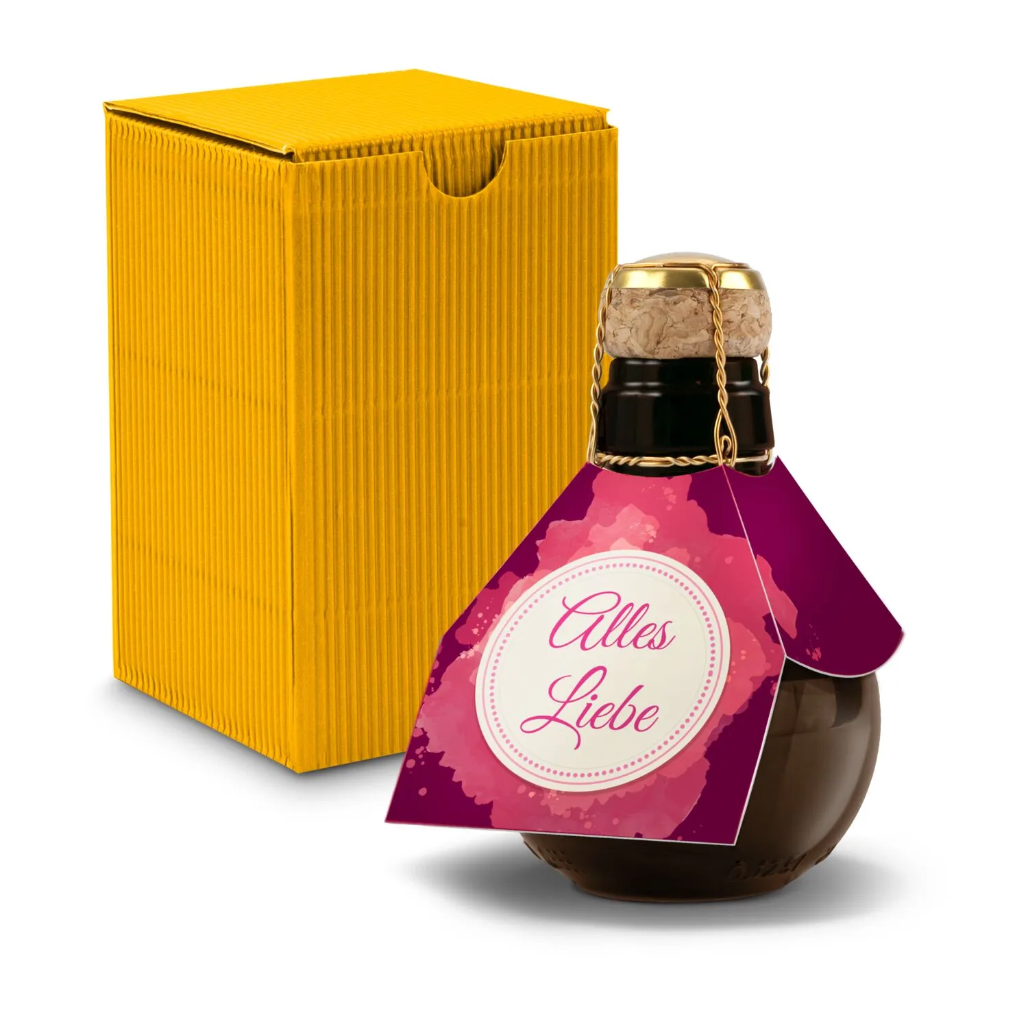 Kleinste Sektflasche der Welt! Alles Liebe - Inklusive Geschenkkarton, 125 ml