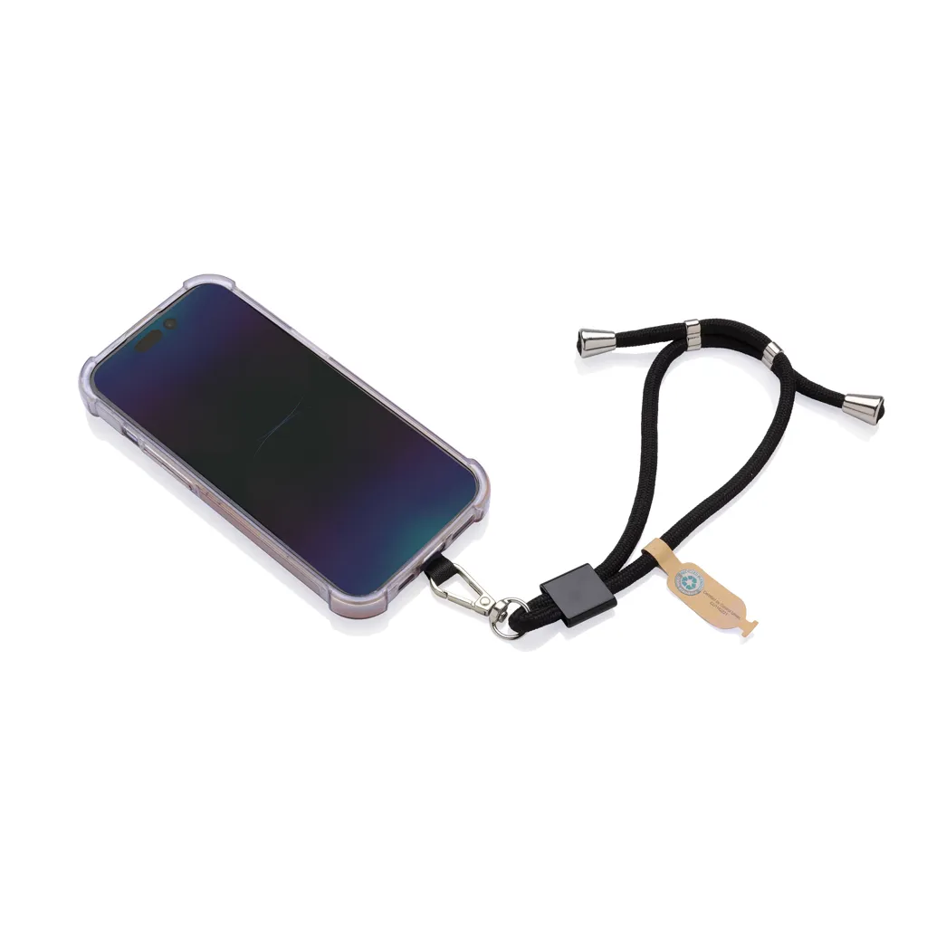 CarryLoop verstellbares Handy-Handgelenksband aus RCS rPET, schwarz – Bild 3