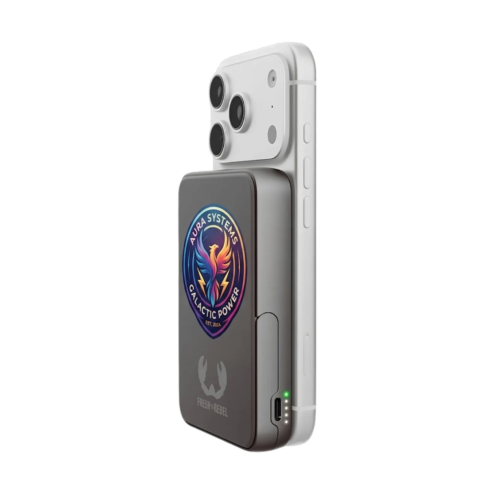 Fresh 'n Rebel Magnetische kabellose Powerbank 10000 mAh, Sturmgrau – Bild 2