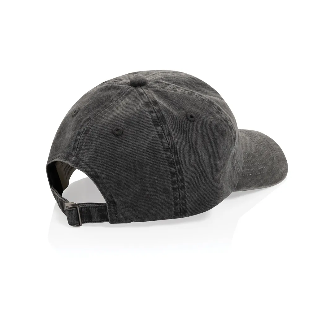 BEAU AWARE™ Washed 6-Panel Kappe aus 270gr/m² Baumwolltwill, schwarz – Bild 2