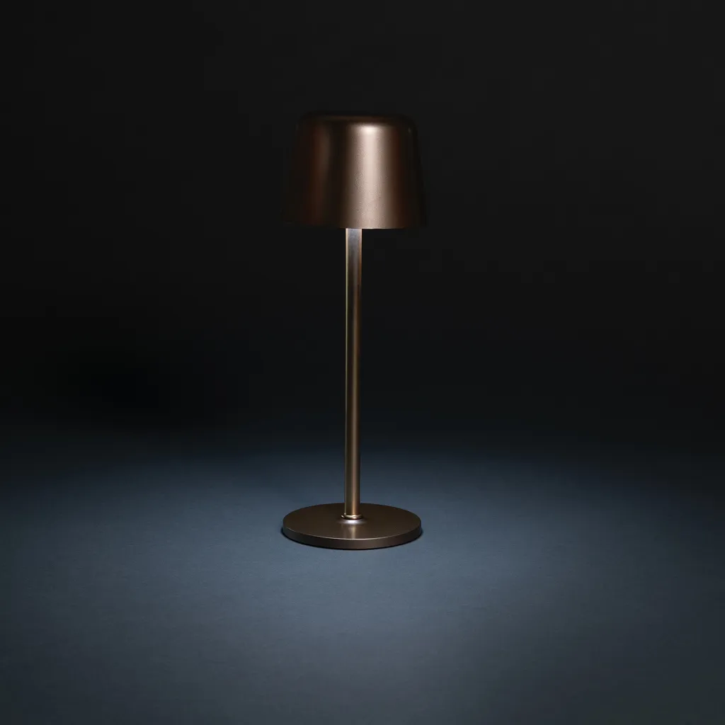 Zenic USB Tischleuchte aus RCS recyceltem Kunststoff, Bronze – Bild 6
