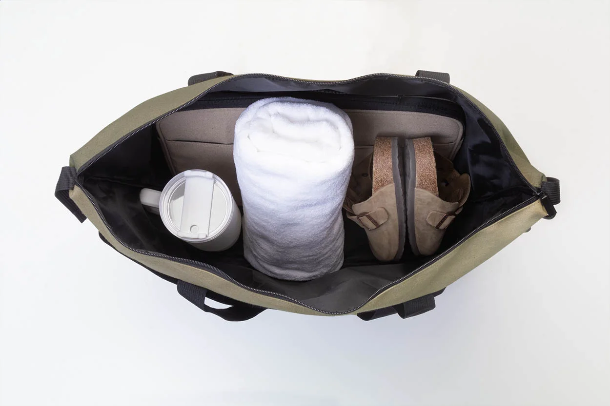 Recycelten Canvas Reisetasche Rebyss Travel, beige – Bild 9
