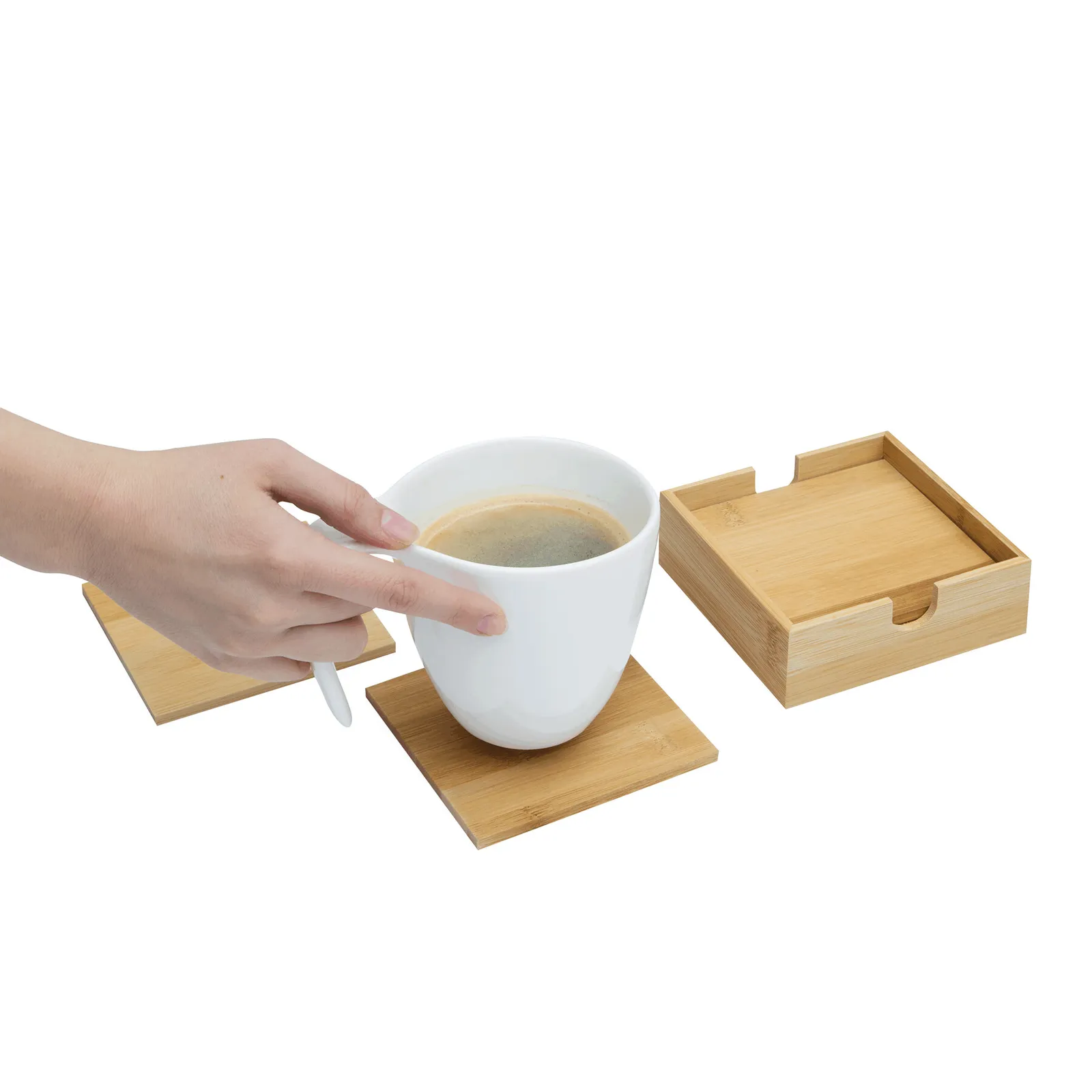 PUT UNDER - Untersetzer-Set, 5-teilig braun, braun – Bild 6