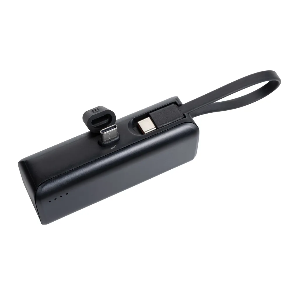 Powerlink 3000mah Powerbank aus RCS rPlastic mit USB-C Kabel, schwarz – Bild 5