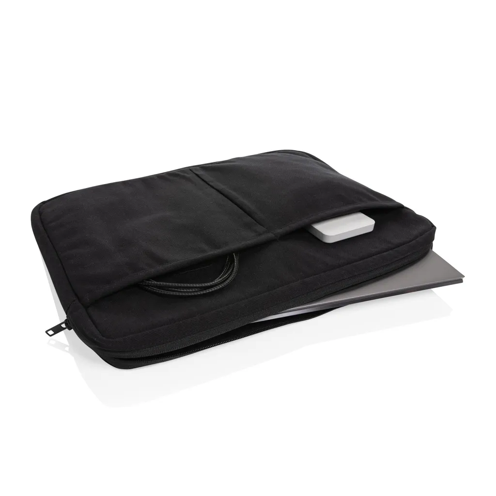 Laluka AWARE™ 15,6" Laptoptasche aus recycelter Baumwolle, schwarz – Bild 2