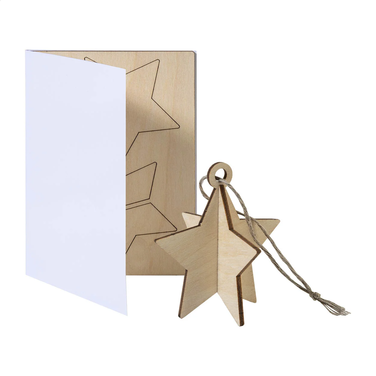 Weihnachtskarte FestiCard, Stern, natur – Bild 2