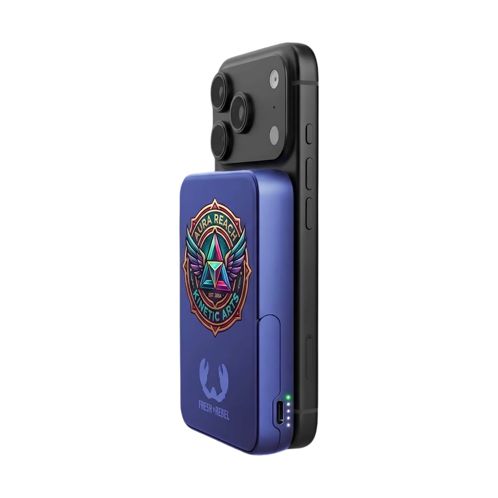 Fresh 'n Rebel Magnetische kabellose Powerbank 10000 mAh, Reinblau – Bild 2