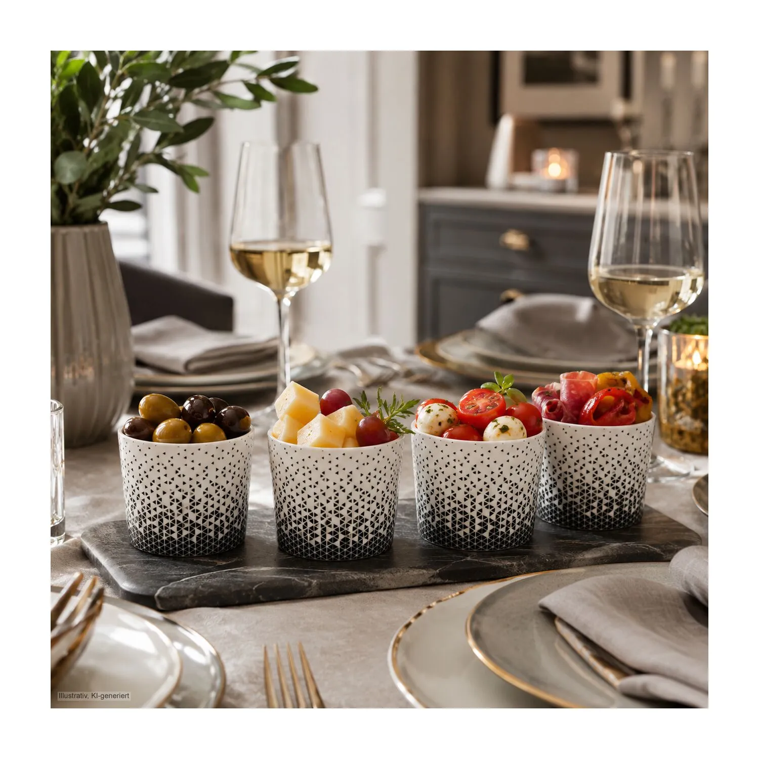 ROMINOX® 4er-Set Mini Snackbecher // Aperitivo, weiß – Bild 8