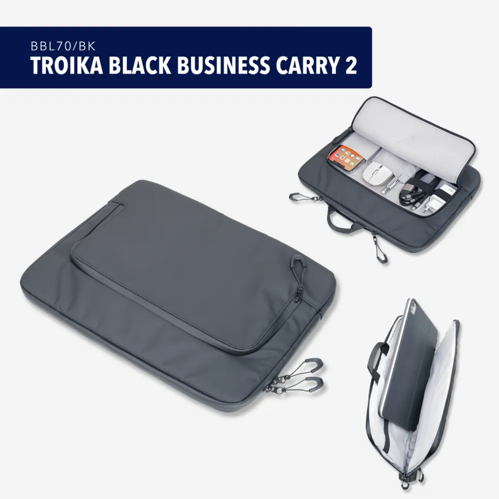 Laptoptasche TROIKA BLACK BUSINESS CARRY 2, schwarz – Bild 7