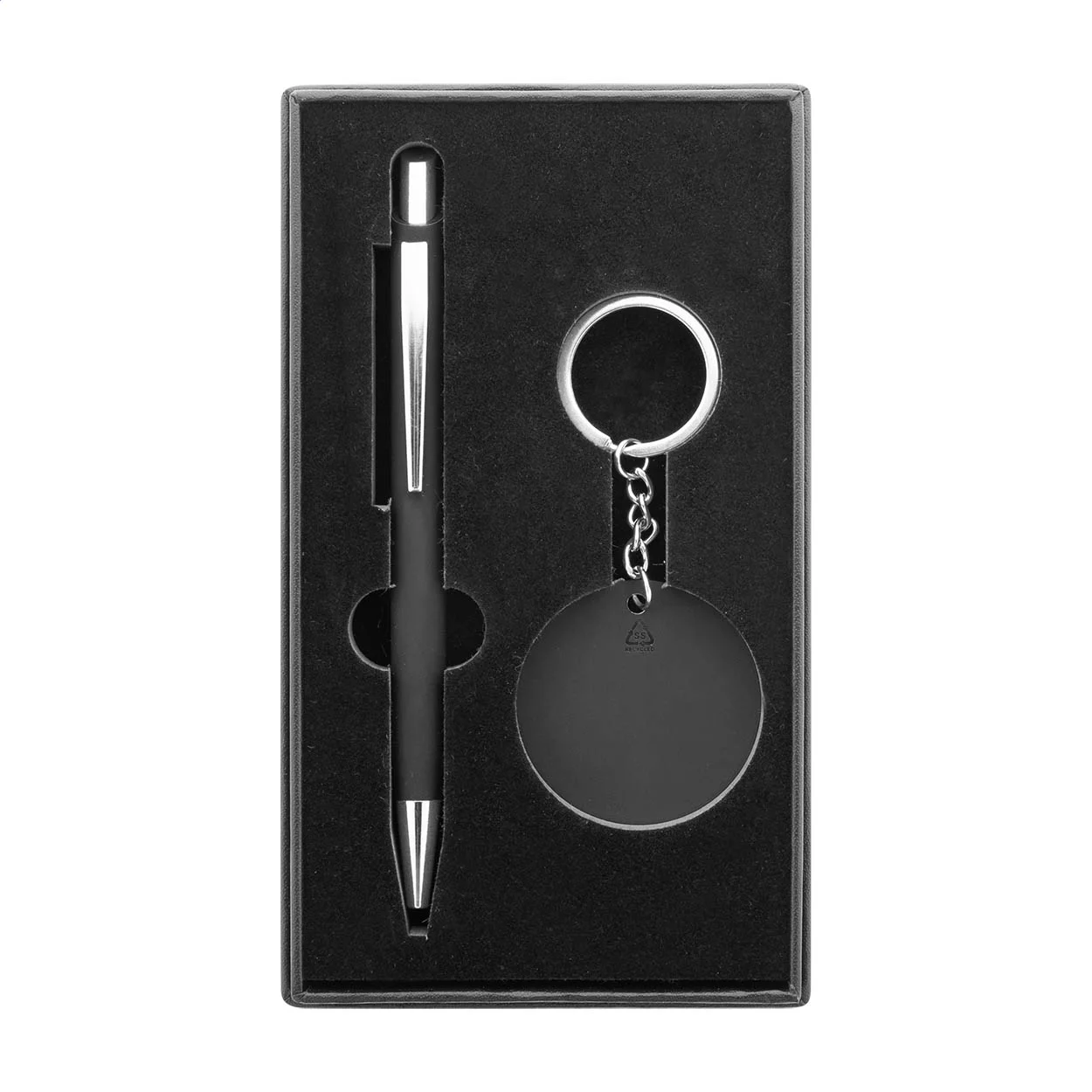 Geschenkset Kugelschreiber und Schlüsselanhänger Miroset, schwarz – Bild 10