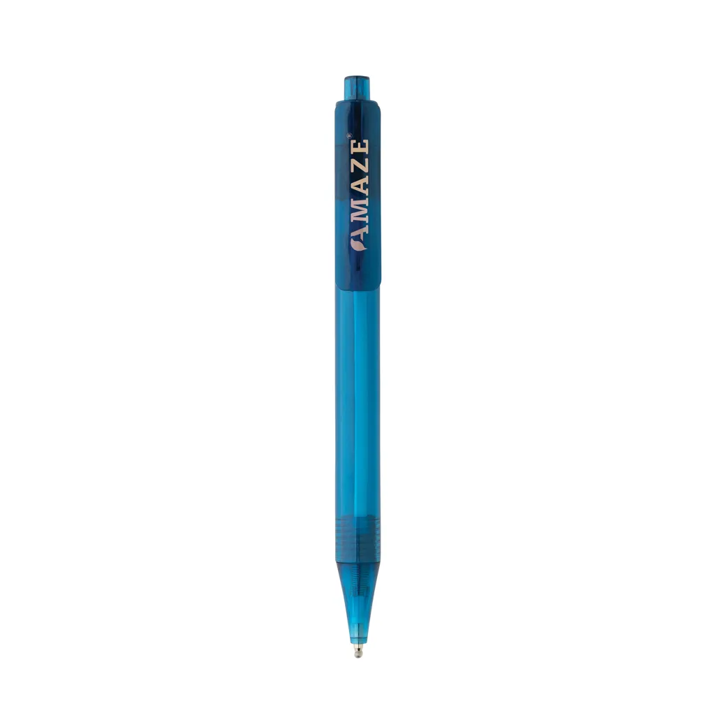GRS rPET X8 transparenter Stift, blau – Bild 4