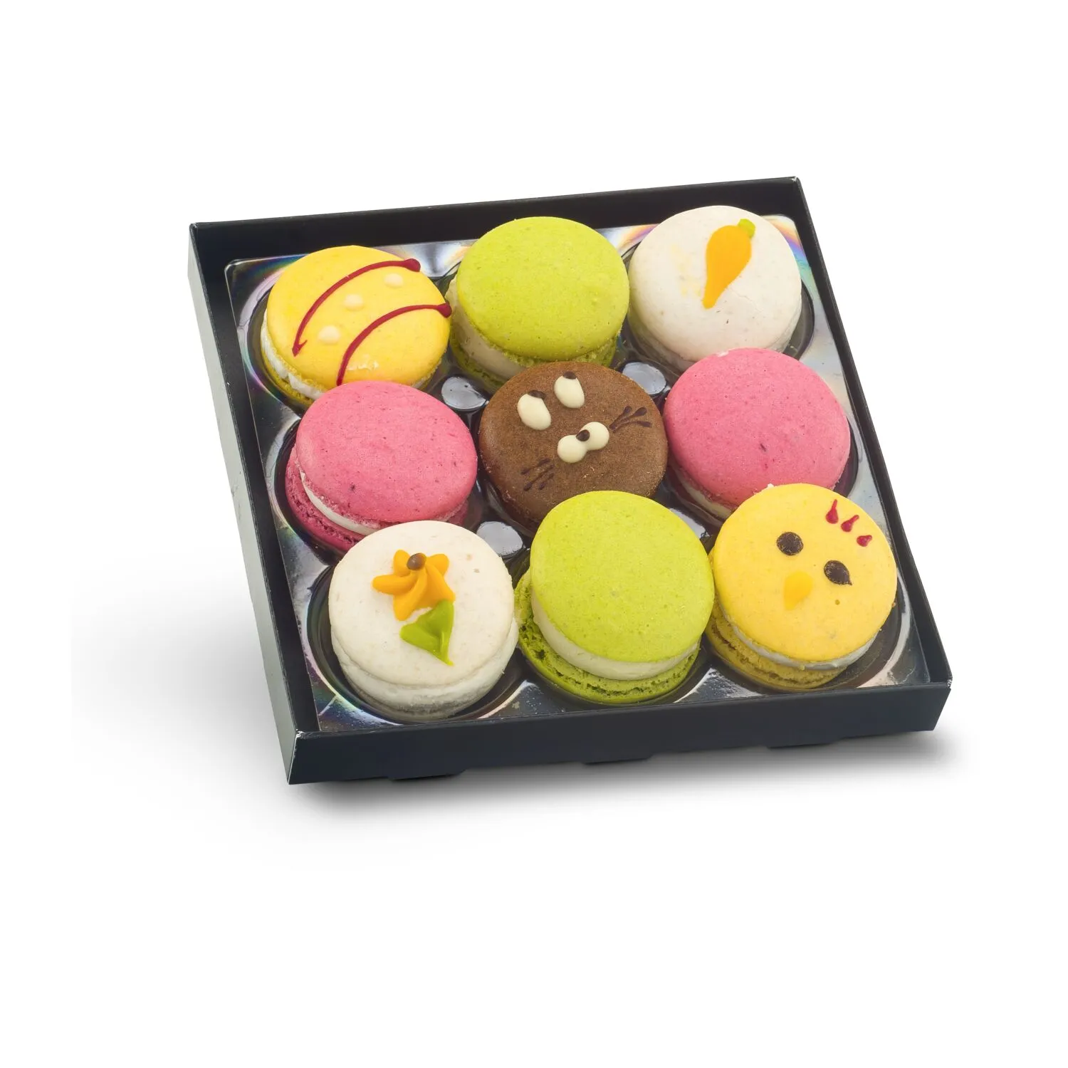 Geschenkartikel / Präsentartikel: Bunte Oster-Macarons, 90 g, grün – Bild 3